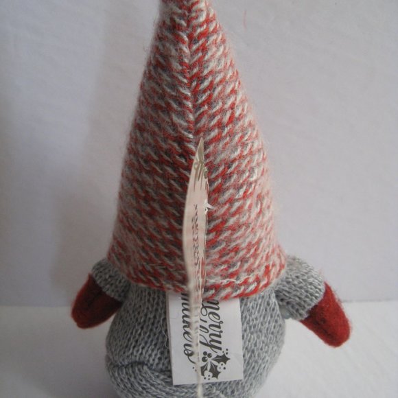 Merry Makers 6" Plush Gnome The Paper Store 2021 Grey/Red NWT & Resin Ornament - Picture 4 of 16
